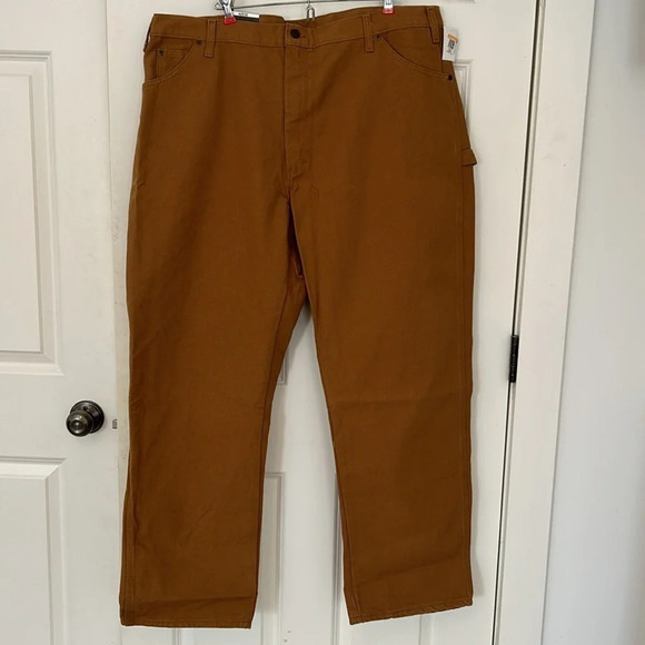 Dickies Carpenter jeans relaxed fit straight leg size 42 x 32 brown tool pockets - Picture 3 of 7